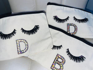 Blingy Initial Makeup Pouch